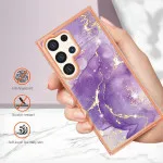 Samsung Galaxy S25 Ultra Marble Phone Case  in Purple Design – Unique and Stylish