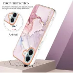 iPhone 16 TPU Soft Slim Case - Shockproof Marble Rose Gold Silicone Bumper Cover