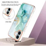 Slim Shockproof iPhone 16 Case, TPU Silicone Bumper, Flexible Marble Green Protective Cover for Men & Women