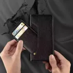 iPhone 16 Plus Magnetic Leather Wallet Case - Card Holder, RFID Protection, Slim Design | UK