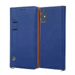 Navy Leather Wallet Case for iPhone 16 Pro – Card Slot Holder & Shockproof Protection