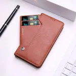 iPhone 16 Plus Brown Leather Wallet Case – Card Holder, Magnetic Closure, Shockproof