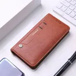 iPhone 16 Plus Brown Leather Wallet Case – Card Holder, Magnetic Closure, Shockproof