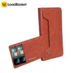 iPhone 16 Plus Brown Leather Wallet Case – Card Holder, Magnetic Closure, Shockproof