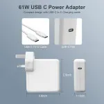 61W USB-C Power Adapter for MacBook Pro, Air & All Type-C Devices - Fast Charging