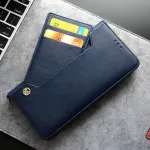 Navy Leather Wallet Case for iPhone 16 Pro Max - Card Holder, RFID Protection & Impact-Resistant Design