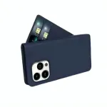 Navy Leather Wallet Case for iPhone 16 Pro Max - Card Holder, RFID Protection & Impact-Resistant Design