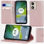 Moto E13 Leather Wallet Case with Kickstand and Strong Card Slots - Premium Folio Cover