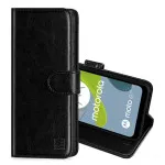 Moto E13 Leather Wallet Case with Kickstand and Strong Card Slots - Premium Folio Cover