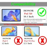 Honor Pad X8 10.1 Inch Screen Protector - 2 Pack HD Clear Tempered Glass, 9H Hardness, Anti-Scratch, Bubble-Free