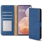 Leather Wallet Case for Motorola Moto G85, RFID Blocking Flip Stand Phone Cover with Card Slots