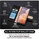 Leather Wallet Case for Motorola Moto G85, RFID Blocking Flip Stand Phone Cover with Card Slots