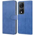 Elegant Leather Wallet Cover For Honor 90 Smart with Card Slots and Magnetic Closure