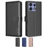 Vintage Leather Case for Motorola Edge 50 Pro - Multi-Functional Wallet Design Phone Cover