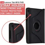 360° Rotating Litchi Leather Case for Lenovo Tab M10 FHD REL – Full Protection & Stand