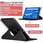 360° Rotating Litchi Leather Case for Lenovo Tab M10 FHD REL – Full Protection & Stand