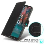 Nokia C12 3Pocket Leather Wallet Case – Full Protection with Magnetic Closure