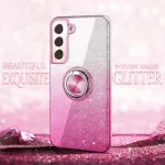 Galaxy S25 Plus Pink Glitter Case with 360° Ring Holder & Kickstand - Magnetic Mount