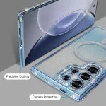 Magnetic Glitter phone Case for Samsung Galaxy S25 Ultra Compatible with MagSafe - Protective Cover