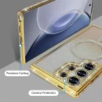 Magnetic Glitter phone Case for Samsung Galaxy S25 Ultra Compatible with MagSafe - Protective Cover