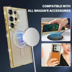 Magnetic Glitter phone Case for Samsung Galaxy S25 Ultra Compatible with MagSafe - Protective Cover