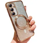 Samsung Galaxy S25 Plus Glitter Magsafe Case with Shockproof Magnetic Bumper