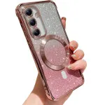 Samsung Galaxy S25 Plus Glitter Magsafe Case with Shockproof Magnetic Bumper