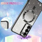 Samsung Galaxy S25 Plus Glitter Magsafe Case with Shockproof Magnetic Bumper