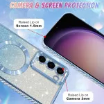 Samsung Galaxy S25 Plus Glitter Magsafe Case with Shockproof Magnetic Bumper