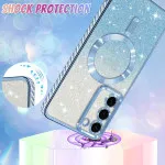 Samsung Galaxy S25 Plus Glitter Magsafe Case with Shockproof Magnetic Bumper