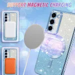 Samsung Galaxy S25 Plus Glitter Magsafe Case with Shockproof Magnetic Bumper