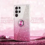 Glitter Sparkly Case for S25 Ultra with 360° Ring Holder & Kickstand Pink | UK