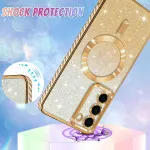 Samsung Galaxy S25 Plus Glitter Magsafe Case with Shockproof Magnetic Bumper