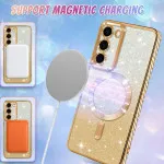 Samsung Galaxy S25 Plus Glitter Magsafe Case with Shockproof Magnetic Bumper