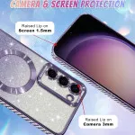 Samsung Galaxy S25 Plus Glitter Magsafe Case with Shockproof Magnetic Bumper