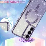 Samsung Galaxy S25 Plus Glitter Magsafe Case with Shockproof Magnetic Bumper