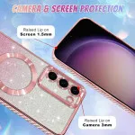 Samsung Galaxy S25 Plus Glitter Magsafe Case with Shockproof Magnetic Bumper