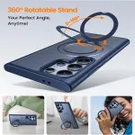 Shockproof Samsung Galaxy S25 Ultra MagSafe Case with Built-In Ring Stand