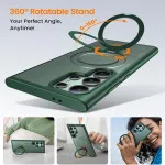 Shockproof Samsung Galaxy S25 Ultra MagSafe Case with Built-In Ring Stand