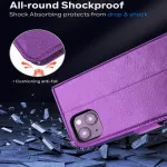 Apple iPhone 14 Leather Wallet Case with Card Holders and Kickstand