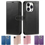 Premium Leather Wallet Case for Apple iPhone 14 Pro with durability and Flip Folio Design