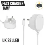 Travel USB Charger Adapter UK Mains Charger Wall Plug [3-Pin] Micro 1A - 5V Fast Charger