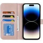 Apple iPhone 14 Pro Max Leather Wallet case with Shockproof Design and Protection