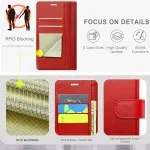 iPhone 16 Leather Wallet Case For All Models with RFID Blocking Card Holder and Folio Flip Kickstand