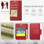 iPhone 16 Leather Wallet Case For All Models with RFID Blocking Card Holder and Folio Flip Kickstand