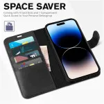 Apple iPhone 13 Leather Wallet Case For All Models with Kickstand & Magnetic Closure