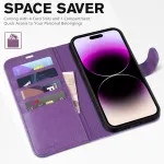 Apple iPhone 13 Leather Wallet Case For All Models with Kickstand & Magnetic Closure