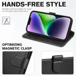 Apple iPhone 13 Leather Wallet Case For All Models with Kickstand & Magnetic Closure