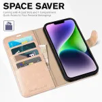 Apple iPhone 13 Leather Wallet Case For All Models with Kickstand & Magnetic Closure