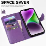 Apple iPhone 13 Leather Wallet Case For All Models with Kickstand & Magnetic Closure